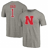Nebraska Cornhuskers Fanatics Branded Gray Greatest Dad Tri Blend T-Shirt,baseball caps,new era cap wholesale,wholesale hats